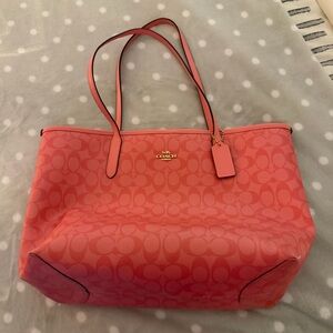 Coach Coral Signature Tote Bag